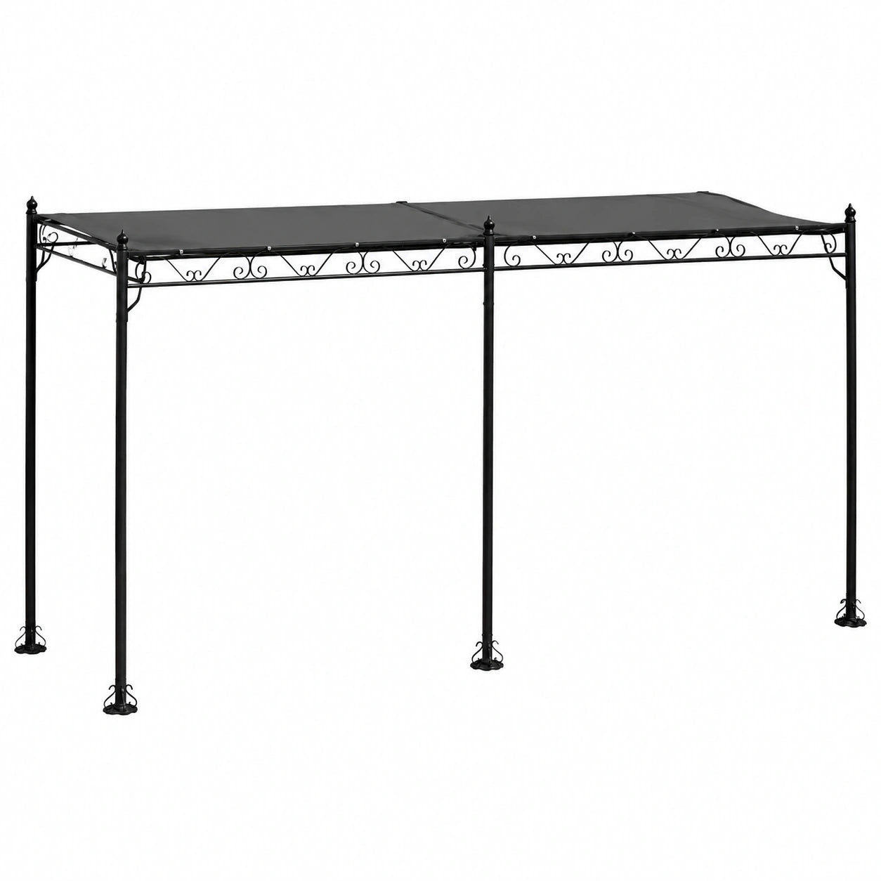 Structure d’ombrage, en métal, coloris gris, pour la terrasse ou le jardin