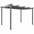 Structure d’ombrage, en aluminium, coloris gris, pour la terrasse ou le jardin