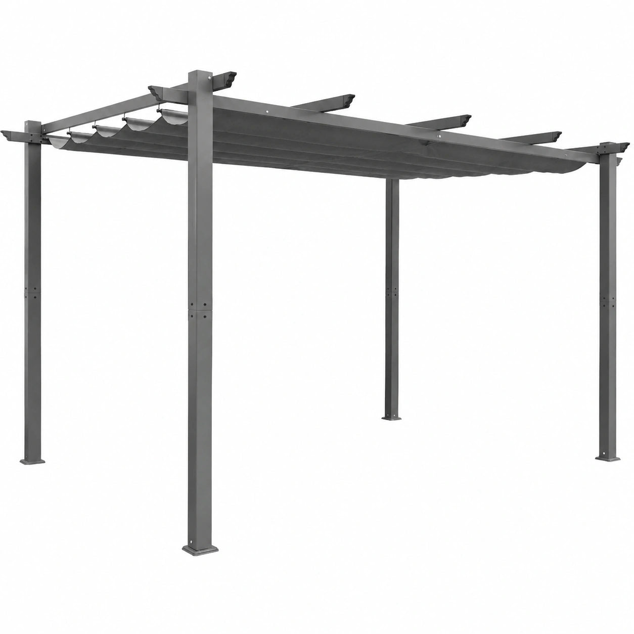 Structure d’ombrage, en aluminium, coloris gris, pour la terrasse ou le jardin