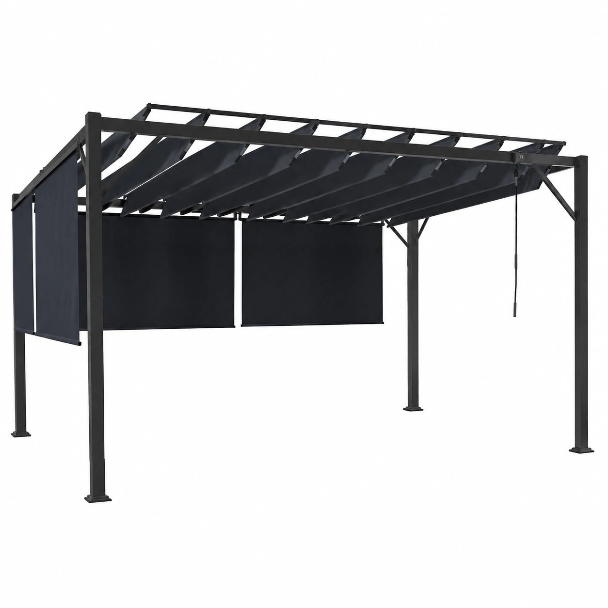 Structure d’ombrage, coloris gris et anthracite, pour la terrasse ou le jardin