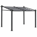 Structure d’ombrage, en aluminium, coloris gris, pour la terrasse ou le jardin