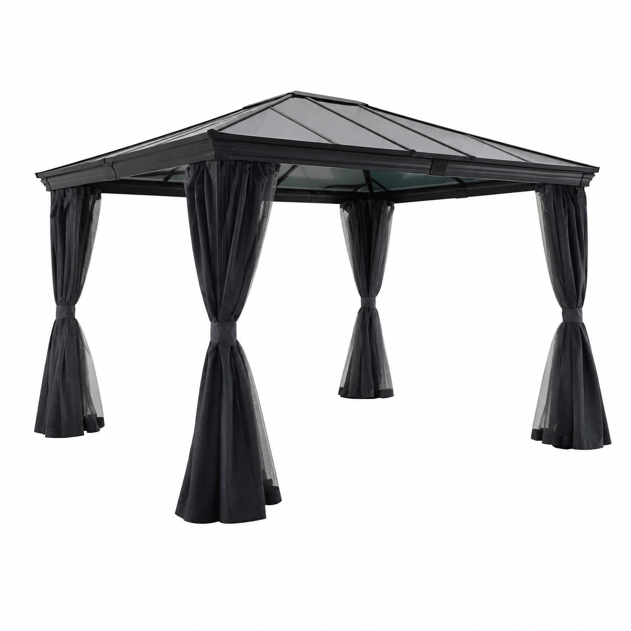 Structure d’ombrage, 5 places, en acier, coloris graphite, pour la terrasse ou le jardin