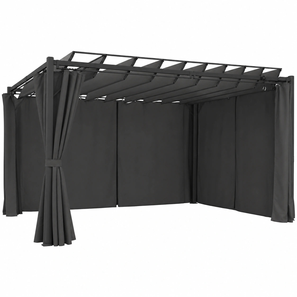 Structure d’ombrage, coloris gris et anthracite, pour la terrasse ou le jardin
