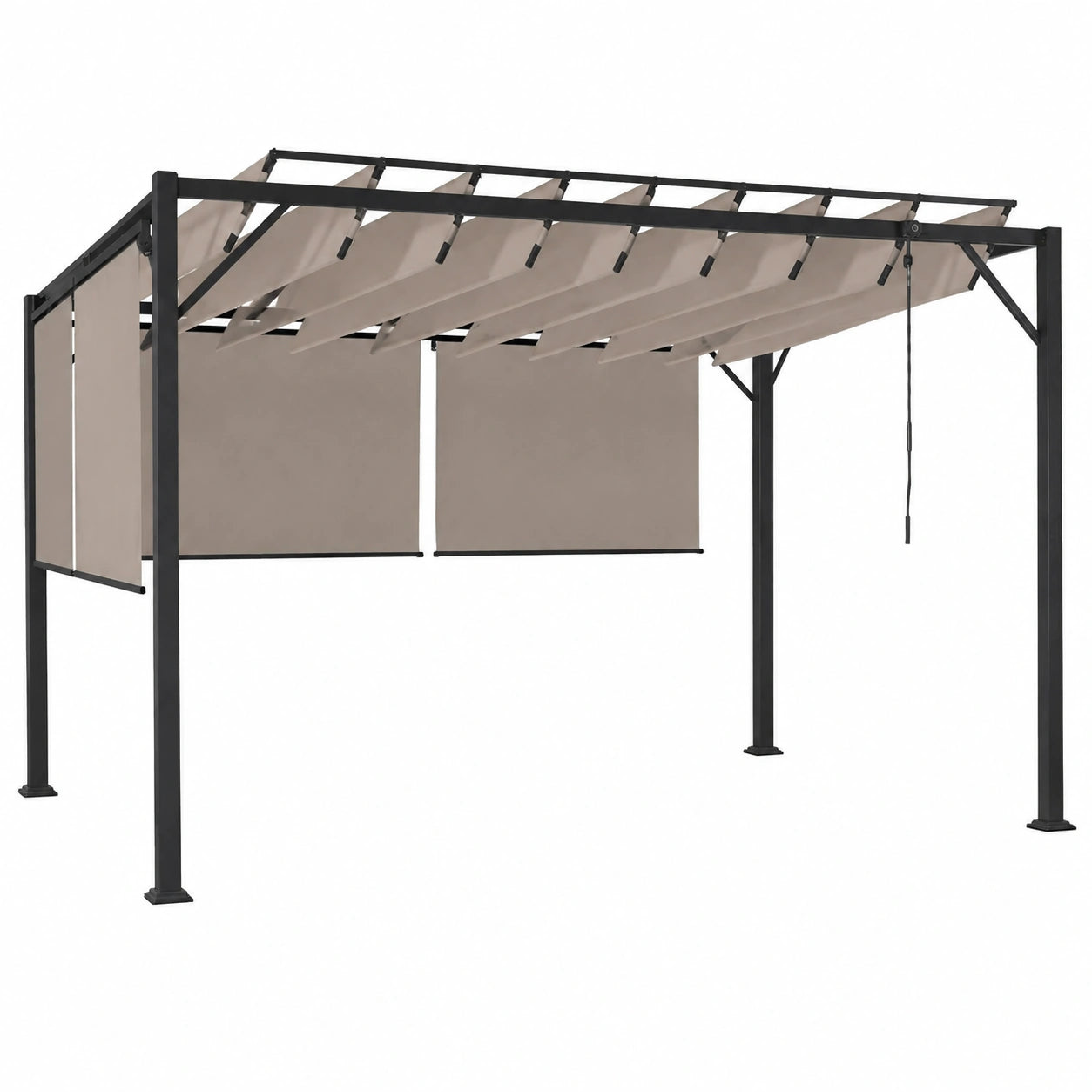 Structure d’ombrage, coloris taupe, pour la terrasse ou le jardin