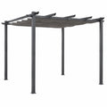 Structure d’ombrage, en aluminium, coloris gris, pour la terrasse ou le jardin