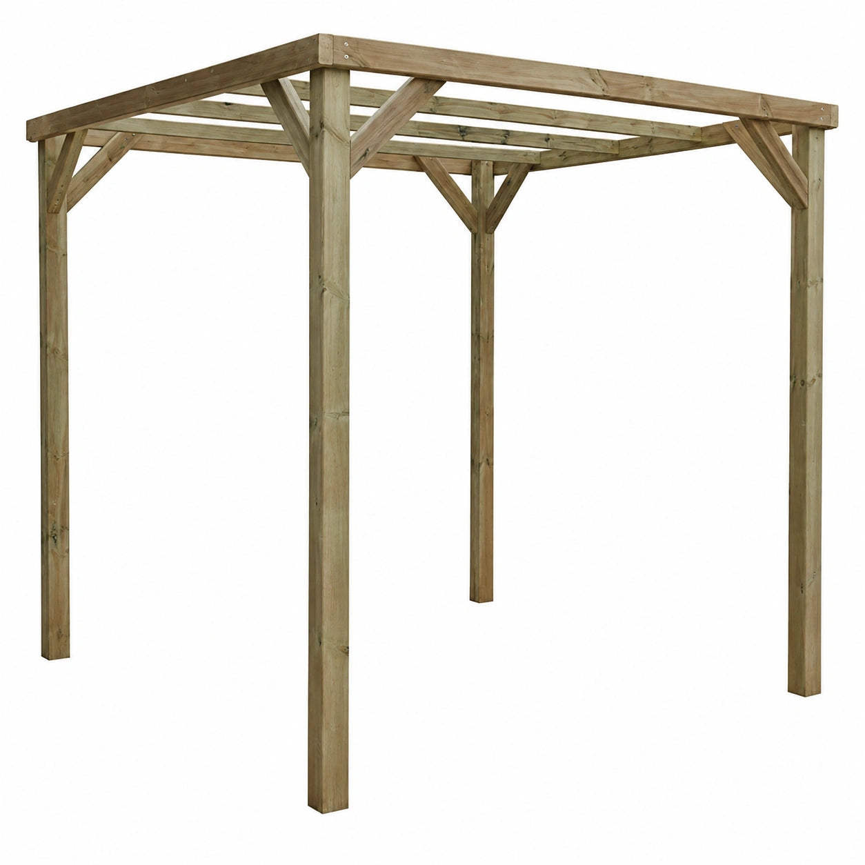 Structure d’ombrage, 240 x 240 x 240 cm, coloris naturel, pour la terrasse ou le jardin