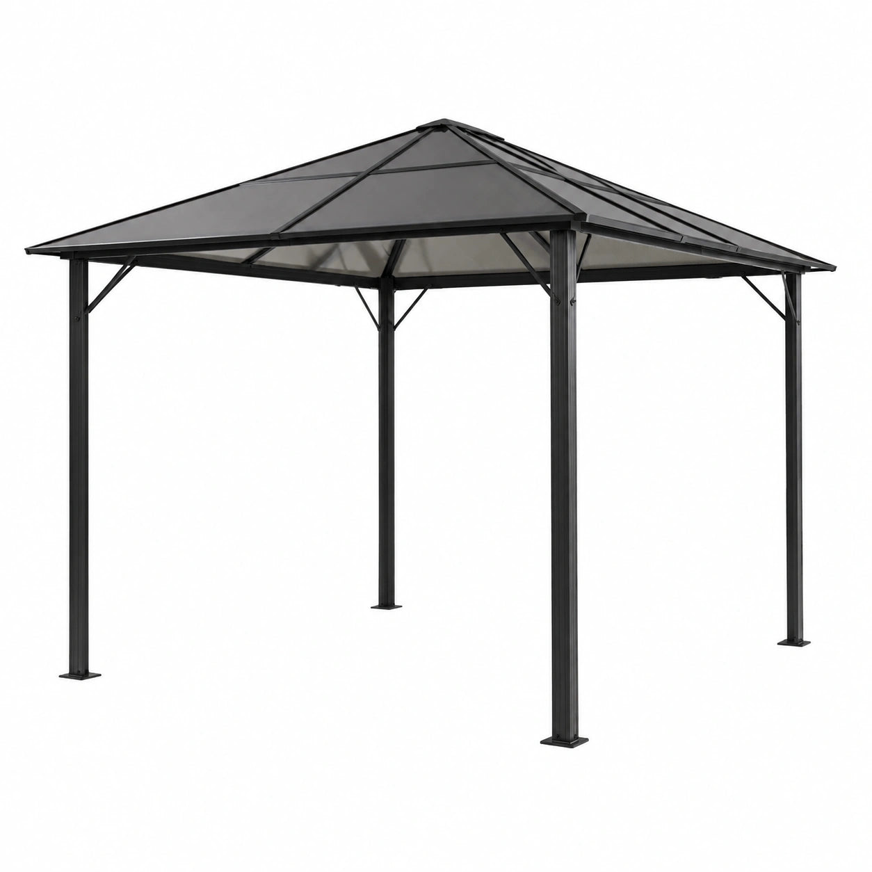 Structure d’ombrage, réglable, en aluminium et verre, pour la terrasse ou le jardin