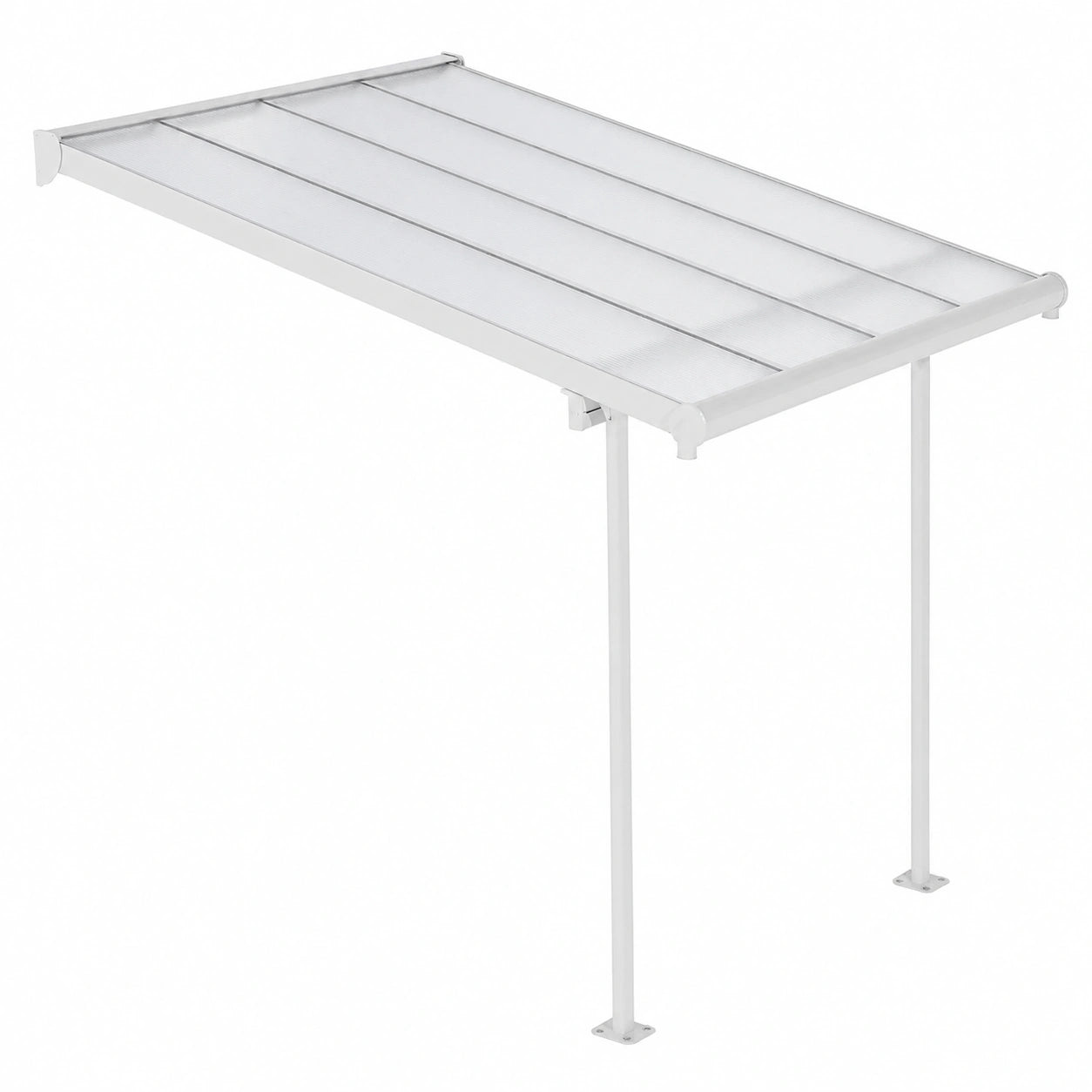 Structure d’ombrage, en aluminium, coloris blanc, pour la terrasse ou le jardin