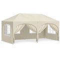 Structure d’ombrage, pliable, coloris beige, pour la terrasse ou le jardin