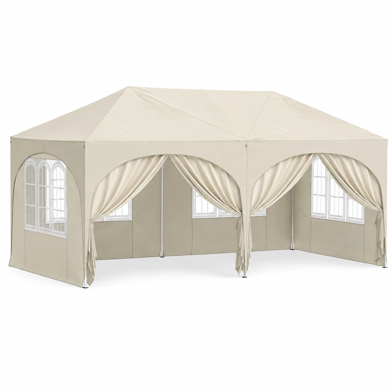 Structure d’ombrage, pliable, coloris beige, pour la terrasse ou le jardin
