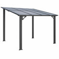 Structure d’ombrage, en aluminium, coloris noir, pour la terrasse ou le jardin