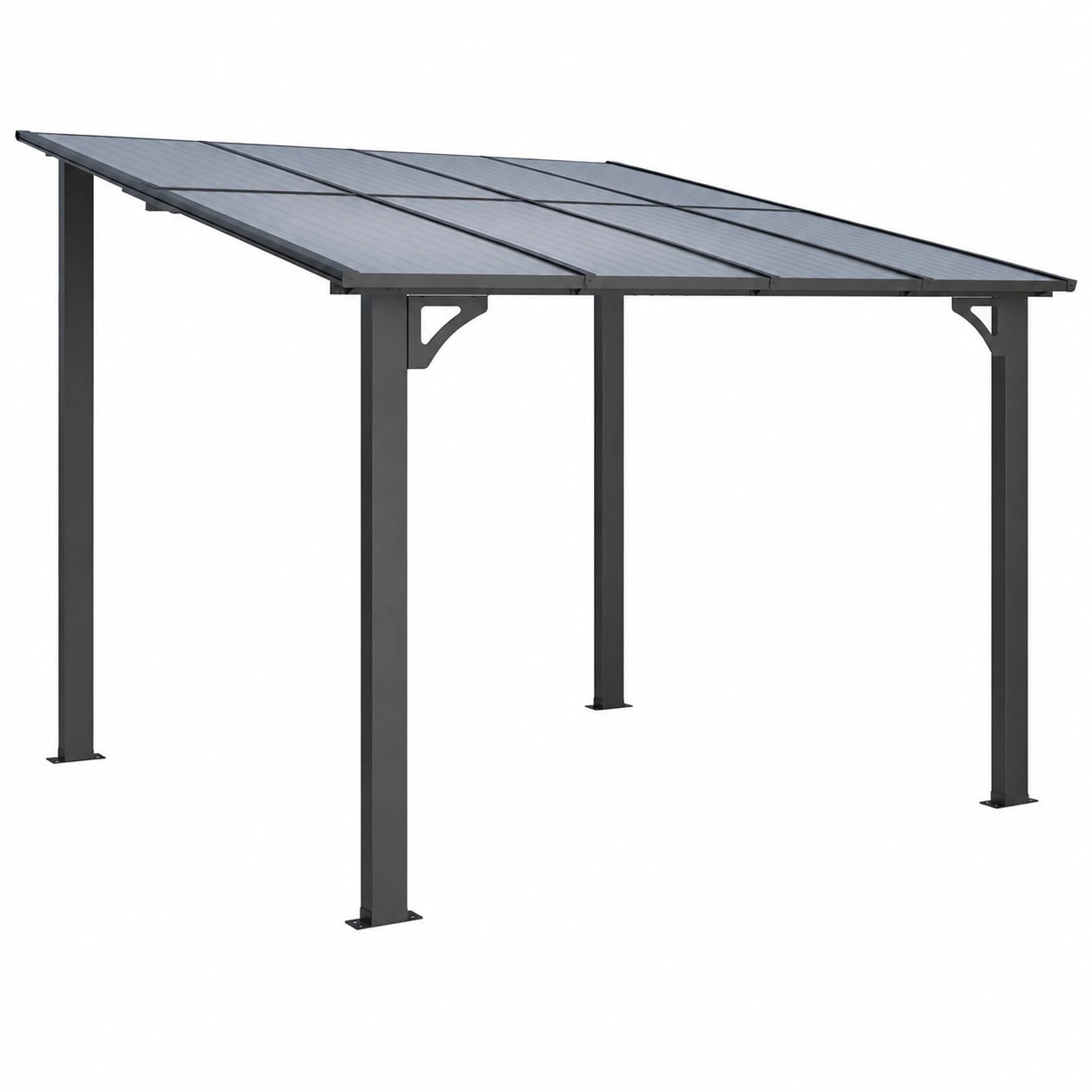 Structure d’ombrage, en aluminium, coloris noir, pour la terrasse ou le jardin