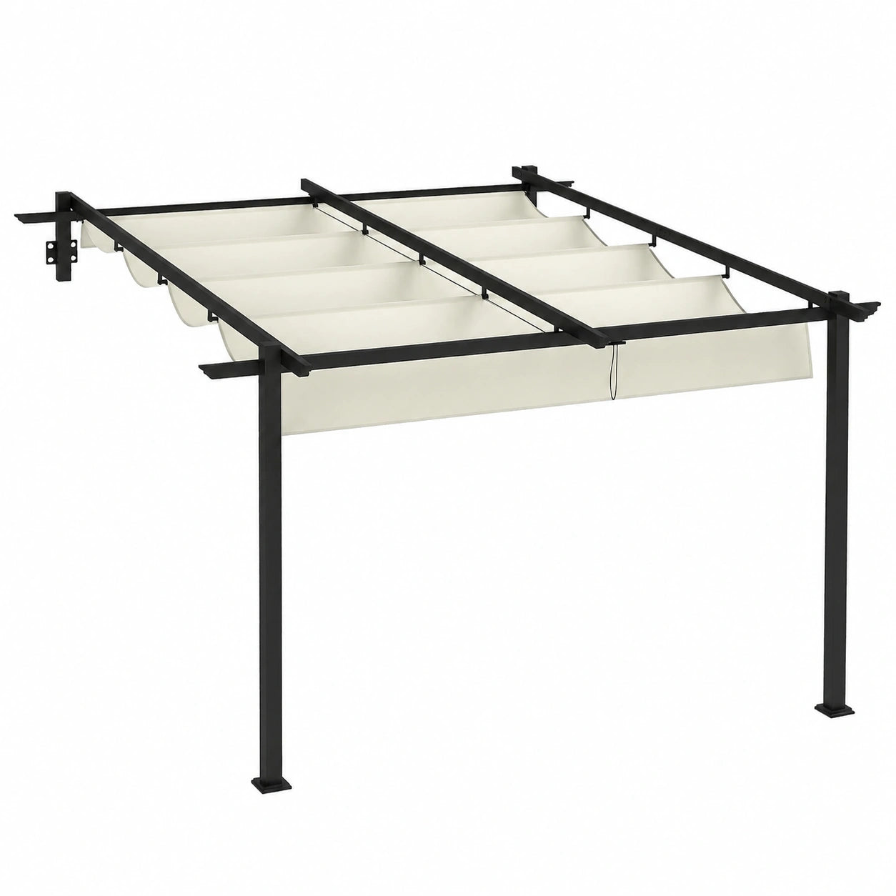 Structure d’ombrage, réglable, coloris crème, pour la terrasse ou le jardin