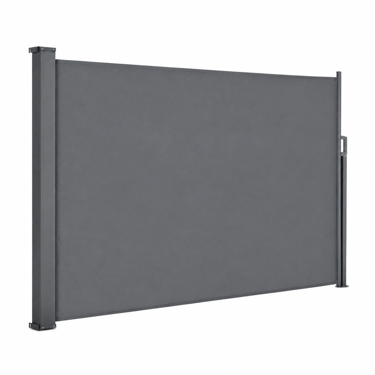 Auvent de porte, solaire, extensible, en acier et tissu, 180 x 300 cm, coloris gris, pour l’entrée ou la façade