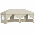 Structure d’ombrage, pliable, réglable, coloris beige, pour la terrasse ou le jardin