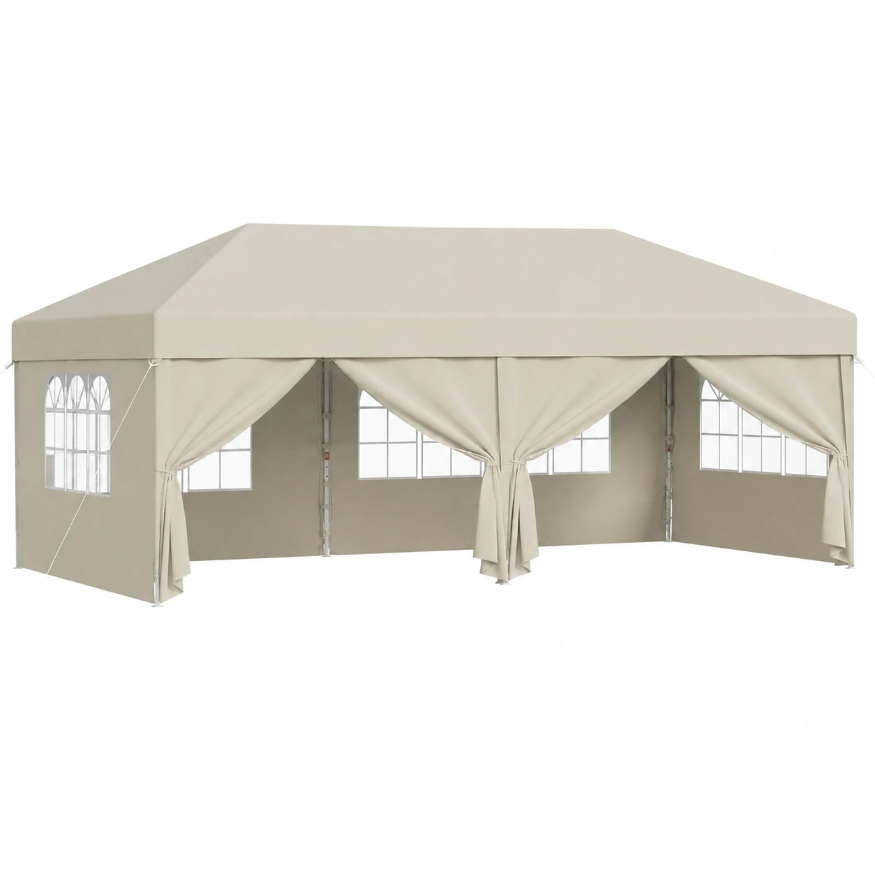 Structure d’ombrage, pliable, réglable, coloris beige, pour la terrasse ou le jardin