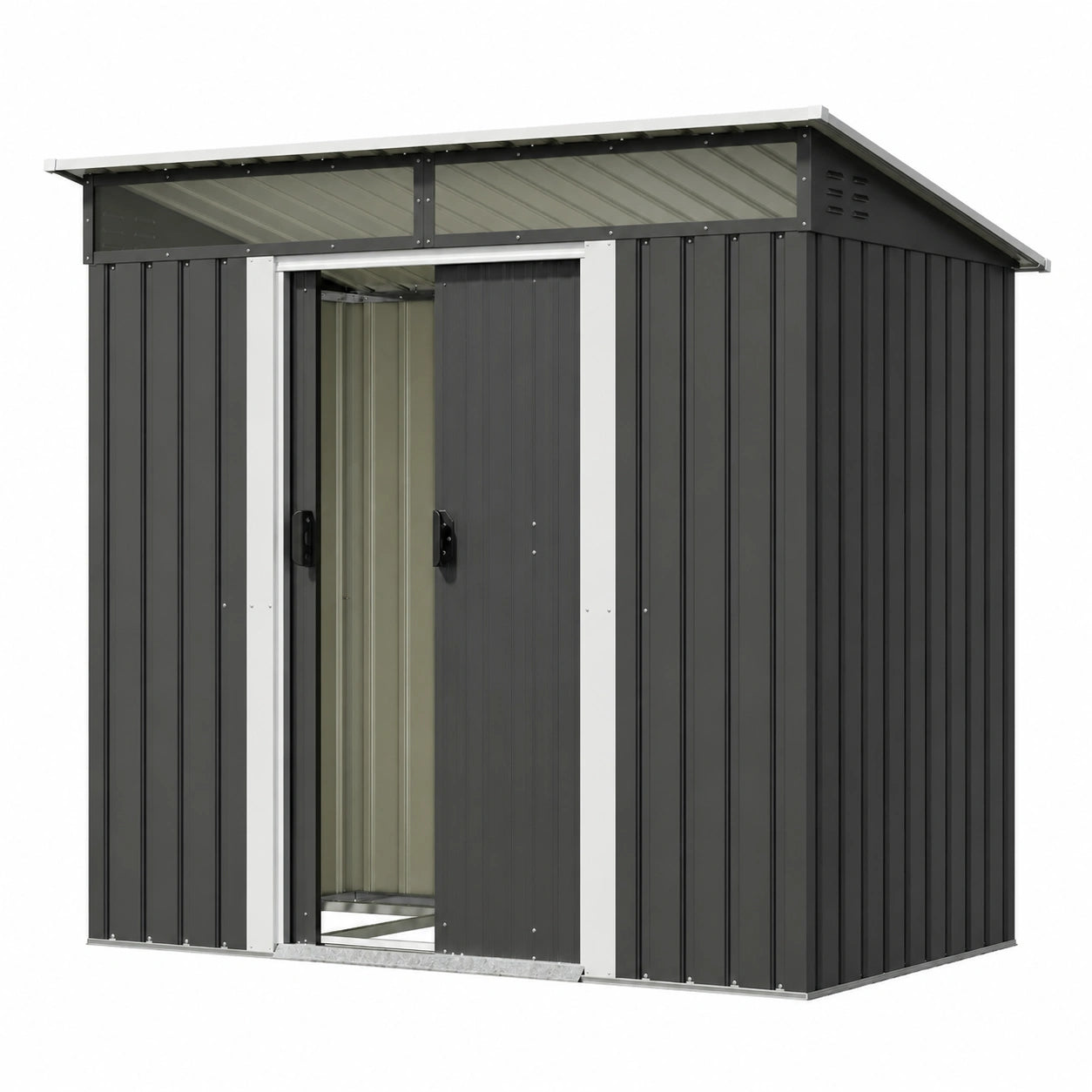 Abri de jardin, en métal, coloris transparent, 183 x 109 x 182 cm, pour le jardin