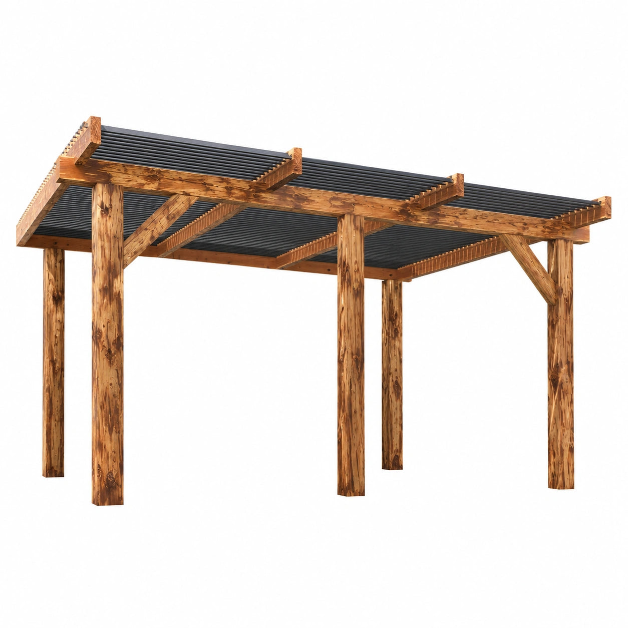 Structure d’ombrage, en aluminium, coloris gris, pour la terrasse ou le jardin