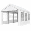 Structure d’ombrage, avec crochets, en métal, coloris blanc, pour la terrasse ou le jardin