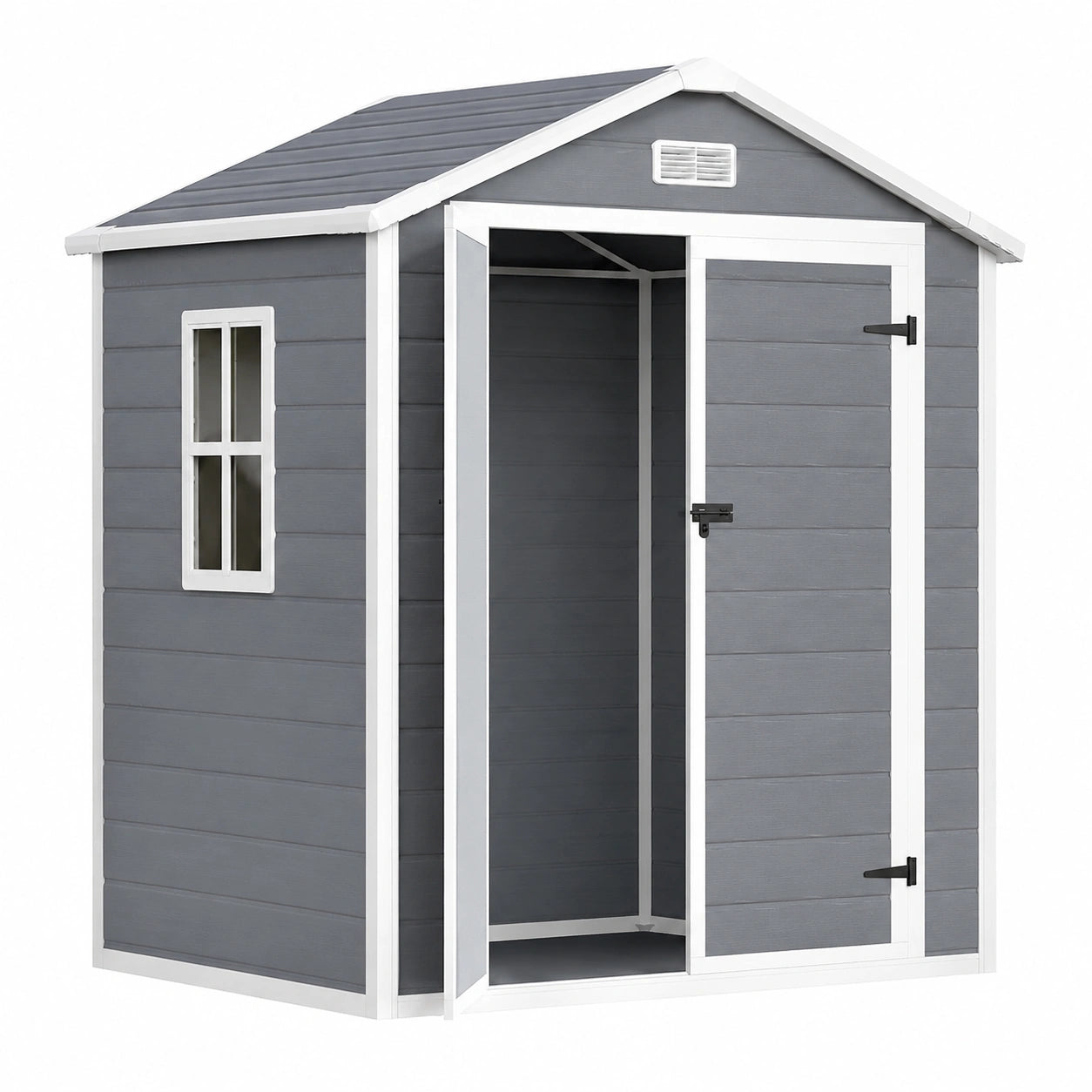 Abri de jardin, avec portes, coloris gris, pour le jardin